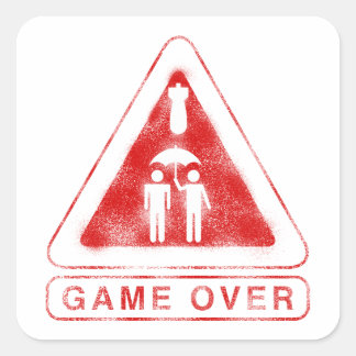 Game Over Vierkante Sticker