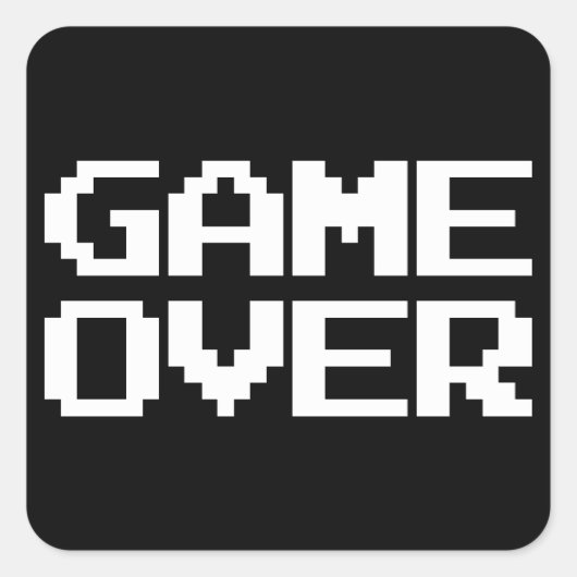 Game over vierkante sticker (Voorkant)