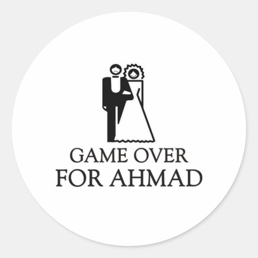Game Over voor Ahmad Ronde Sticker (Voorkant)