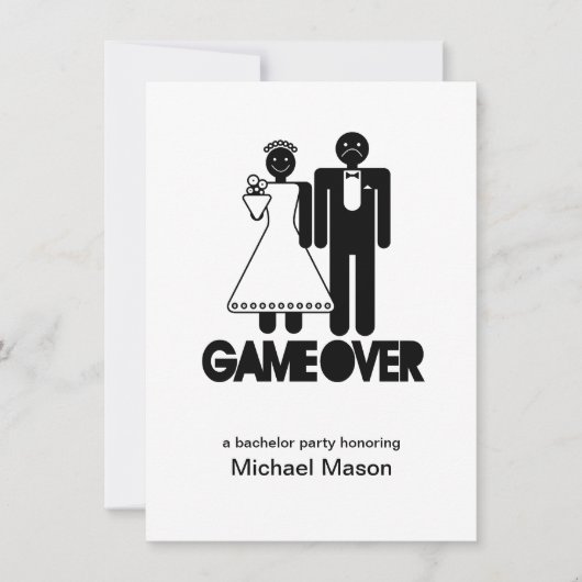 Game Over - Vorige dag als vrije man Bachleor Part Kaart (Voorkant)