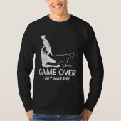 Game over vrijgezellenfeest bruid en bruidegom tro t-shirt (Voorkant)