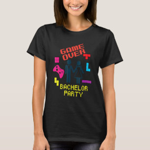 Game Over vrijgezellenfeest Jongeheer Avond Huweli T-shirt