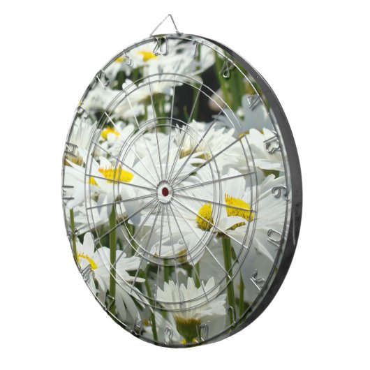 Game Room Dart Boards White Daisy Flowers Dartbord (Voorkant Rechts)