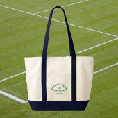 Game Set Match groene rand met marineblauwe afwerk Tote Bag