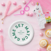 Game Set Match groene tennistoernooi embleem Papieren Bordje (Feest)