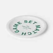 Game Set Match groene tennistoernooi embleem Papieren Bordje (Gekanteld)