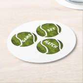 GAME SET MATCH RONDE KARTONNEN ONDERZETTER (Gebogen)