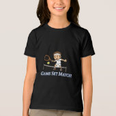 Game Set Match Tennis Cartoon Ontwerp Tri-Blend Shirt (Voorkant)