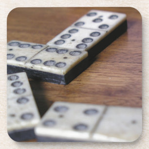 Game Table Domino Dominoes Wood Oud  spel Drankjes Onderzetter