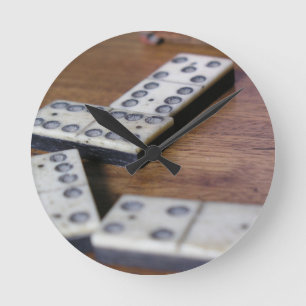 Game Table Domino Dominoes Wood Oud  spel Ronde Klok