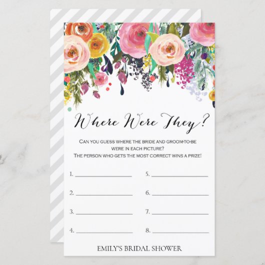 Game van Vrijgezellenfeest van tuin, AFGEDRUKT (Voorkant / Achterkant)