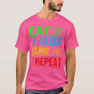 Gameat Slaapspel Herhaal Gift Multiplayer Vide T-shirt