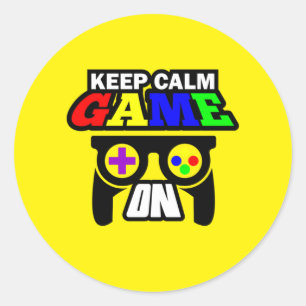 Gamecadeautje Kalm houden Ronde Sticker