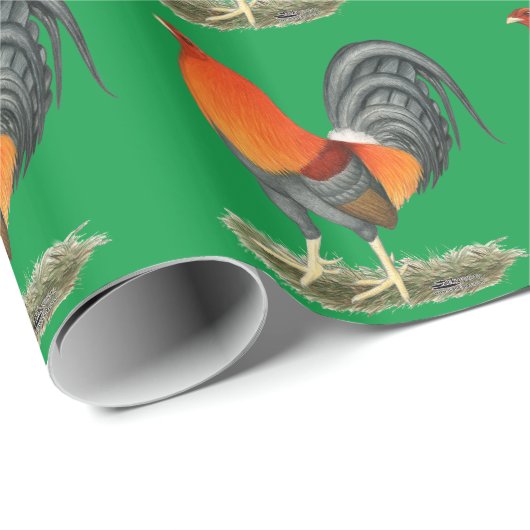 Gamecock Blue Red Rooster Cadeaupapier (Rol Hoek)