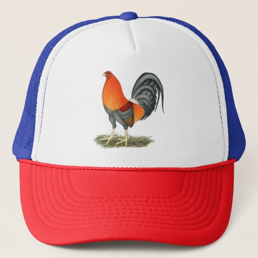 Gamecock Blue Red Rooster Trucker Pet (Voorkant)