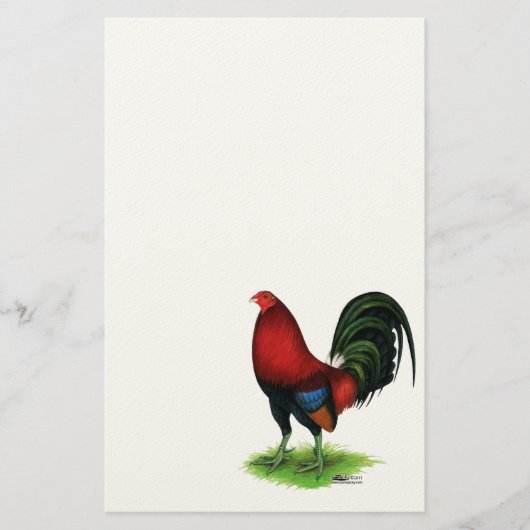 Gamecock: Donkerrood Briefpapier (Voorkant)