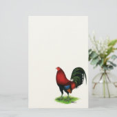 Gamecock: Donkerrood Briefpapier (Staand voorkant)