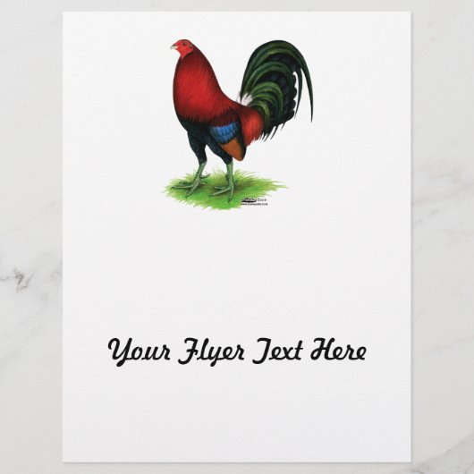 Gamecock: Donkerrood Flyer (Voorkant)