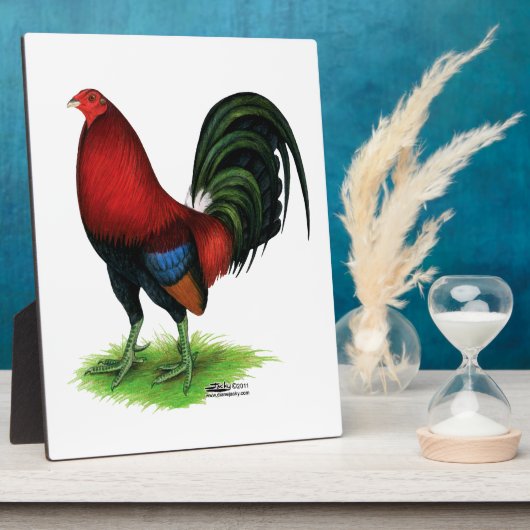 Gamecock: Donkerrood Fotoplaat (Zijkant)