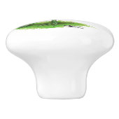 Gamecock: Donkerrood Keramische Knop (Zijkant)