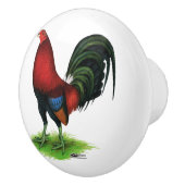 Gamecock: Donkerrood Keramische Knop (Rechts)