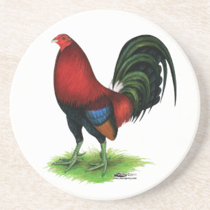 Gamecock:  Donkerrood Zandsteen Onderzetter