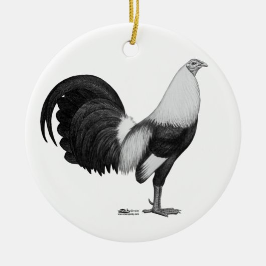 Gamecock Grey Duckwing Keramisch Ornament (Voorkant)