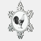 Gamecock Grey Duckwing Tin Sneeuwvlok Ornament (Rechts)