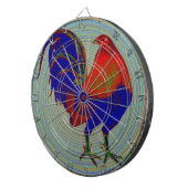 Gamecock:  Impressionist Rooster Dartbord (Voorkant Rechts)