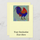 Gamecock:  Impressionist Rooster Kaart (Voorkant / Achterkant)