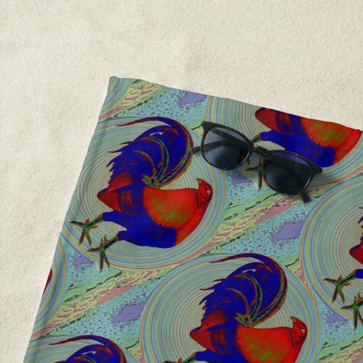 Gamecock:  Impressionistische Haan Strandlaken (In situ)