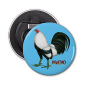 Gamecock Macho Duckwing Button Flesopener (Voorkant)