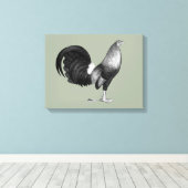 Gamecock Red Hatch Canvas Afdruk (Insitu (Houten vloer))