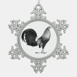 Gamecock Red Hatch Tin Sneeuwvlok Ornament