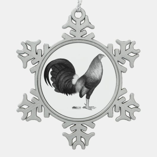 Gamecock Red Hatch Tin Sneeuwvlok Ornament (Voorkant)