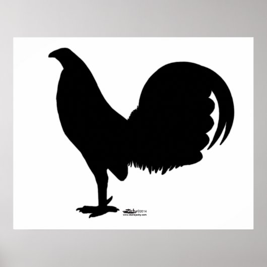Gamecock Rooster Silhouette Poster (Voorkant)