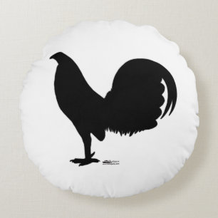 Gamecock Rooster Silhouette Rond Kussen
