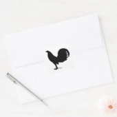 Gamecock Rooster Silhouette Vierkante Sticker (Envelop)