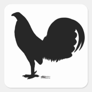 Gamecock Rooster Silhouette Vierkante Sticker