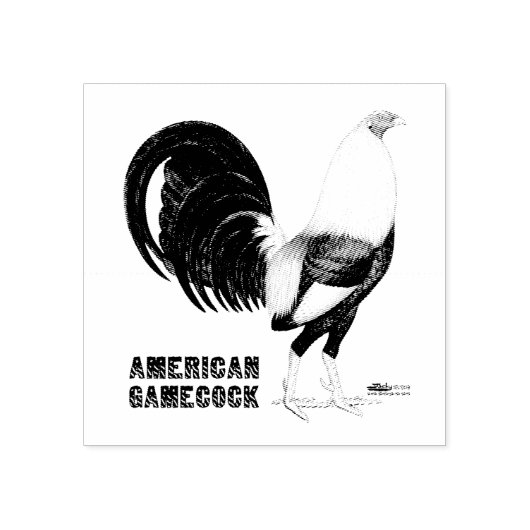 Gamecock Sepia Rubberstempel (Afrduk)