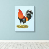 Gamecock Wheaten Rooster Canvas Afdruk (Insitu (Houten vloer))