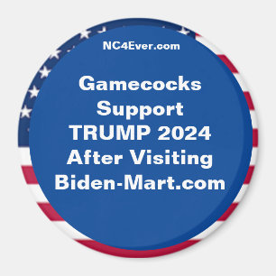 Gamecocks ondersteunen TRUMP 2024 na koelkast Magneet