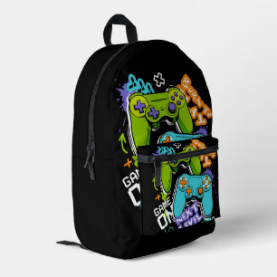 Gamecontrollers Graffiti Gamen Geboren om te Spel Bedrukte Rugzak