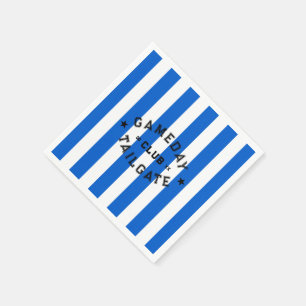 Gameday Tailgate Club Blue Stripe Custom Party Servet