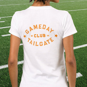 Gameday Tailgate Club Custom Oranje Football Crest T-shirt