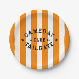 Gameday Tailgate Club Red Stripe Custom Party Papieren Bordje