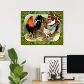 Gamefowl op het Boerderij Poster (Thuiskantoor)