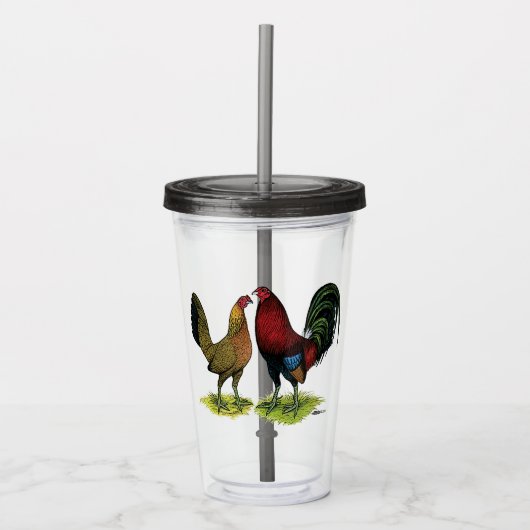 Gamefowl Pair Acryl Drinkbeker (Voorkant)