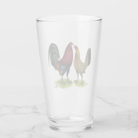 Gamefowl Pair Glas (Achterkant)