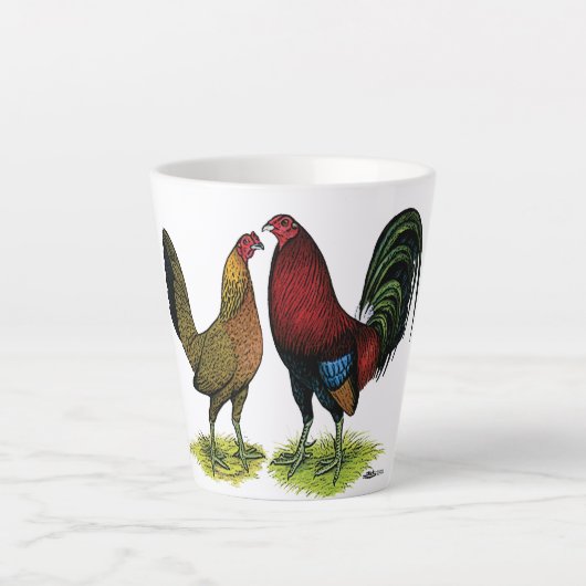 Gamefowl Pair Latte Mok (Voorkant)